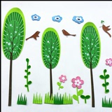 幼儿园教室环境布置装饰材料大型泡沫立体墙贴画大树花朵小鸟特价