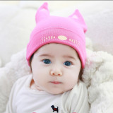熊朵婴儿帽子春款0-1岁男女童纯棉套头帽宝宝护耳帽子可爱包邮