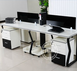 时尚办公桌4人简约现代职员工电脑桌组合屏风工作位简易蝴蝶钢架