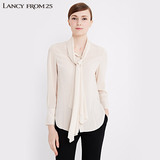LANCY朗姿专柜正品女春装中长款不规则长袖衬衫ALA133WBL201