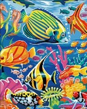 正品装饰大幅手绘风景儿童现代花卉名数字油画diy客厅 海底世界