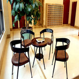 铁艺复古餐饮咖啡餐厅桌椅创意简约户外阳台休闲奶茶酒吧桌椅组合