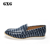 GXG男鞋[特惠]夏季新款男士时尚休闲皮鞋 蓝白休闲鞋#52150706