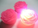 小玫瑰七彩水上玫瑰花装饰防水玫瑰花灯LED玫瑰花灯七彩小夜灯