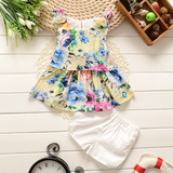 夏季新款孩子儿童薄款A类衣服实拍有模特棉混纺布韩版女卫衣套装