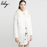 包邮Lily2015冬季中长款修身纯色专柜加厚女羽绒服115490D1842