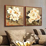 欧式客厅装饰画现代沙发背景墙画组合壁画卧室床头简约挂画牡丹花
