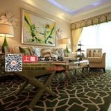 北欧美式抽象地毯卧室床边长方形满铺客厅沙发茶几垫简约现代家用