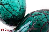 绿孔雀高档落地玻璃大花瓶 家居艺术装饰品 现代时尚软装摆件花器
