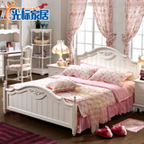 儿童床男孩女孩韩式田园王子公主床1.2米1.5单双人床实木套房家具