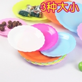 小碟子零食瓜子平底盘子水果盘小吃碟垃圾盘骨碟批发彩色塑料餐具
