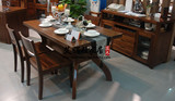 上海厂家直销北欧北美黑胡桃家具全实木餐桌椅百强欧式中式餐桌子
