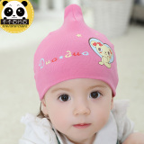 婴儿帽子0-6个月夏薄款女童卡通护耳新生儿帽 春秋季纯棉宝宝帽子