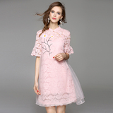 古贝莎台湾品牌2016夏装新款粉红玛丽女装专柜正品代购蕾丝连衣裙