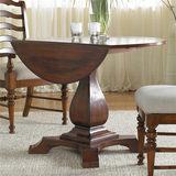 康瑞定制美式新古典餐厅家具实木圆形餐桌 餐台 饭桌 可折叠圆桌