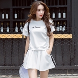 新款时尚休闲韩版运动卫衣棉夏季套装女学生两件套连衣裙短裙修身