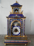 景泰蓝珐琅亭式钟机械钟表 仿古座钟装饰家居客厅创意 复古铜钟
