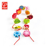 德国Hape 花园串珠穿绳玩具 1-3岁儿童益智早教 2岁宝宝穿珠子