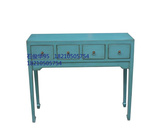 特价蓝色梳妆台明清古典整装实木松木地中海家具梳妆凳简约桌子是