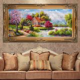简约欧式客厅装饰画托马斯田园花园风景有框纯手工手绘油画DLE163