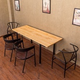 美式乡村LOFT风格铁艺实木家具做旧餐桌椅复古长方形饭桌 可定做