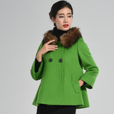 唯影新款羊绒女大衣 短款狐狸毛领羊毛呢子外套专柜正品W542D8551