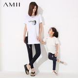 Amii[极简主义] 2016夏装新款黑色大码修身打底裤薄款外穿长裤女