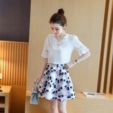 韩国学院风少女清新套装裙 学生套装裙子两件套 夏天中长款连衣裙