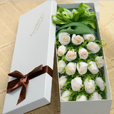 白玫瑰高档礼盒生日圣诞情人节北京鲜花速递送上门阿坝州甘孜上海