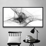 黑白抽象装饰画现代简约创意壁画客厅背景墙挂画办公室卧室有框画