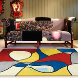 欧式时尚彩色对拼图客厅茶几卧室床边飘窗榻榻米满铺腈纶地毯定制