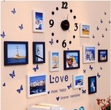 儿童简约现代组合钟表美式背景 欧式相框墙贴纸客厅创意卧室 照片