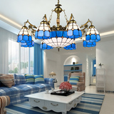 美式乡村田园吊灯地中海风格古铜色客厅大气卧室餐厅灯具浪漫蓝白