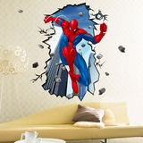 3D立体感装饰画客厅沙发电视背景墙壁贴纸儿童房间创意贴画蜘蛛侠