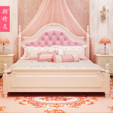 韩精灵欧式床韩式公主床田园成套家具卧室双人1.8米实木高箱床
