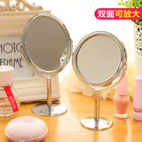台式化妆镜欧式桌面大号梳妆镜公主镜宿舍镜子便携美容镜韩版
