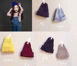 韩国2015冬季儿童女童针织毛线帽子尖顶个性可爱男童百搭保暖帽子