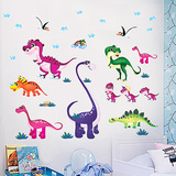 幼儿园墙面上装饰自粘墙纸贴画男孩卧室宝宝儿童房卡通恐龙墙贴纸