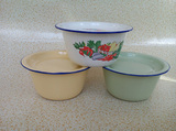 特价搪瓷碗洗手碗平底碗带盖冰箱保鲜碗儿童饭碗储存碗