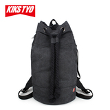 KIKSTYO帆布健身包休闲运动双肩旅行包篮球袋男士背包桶包训练包