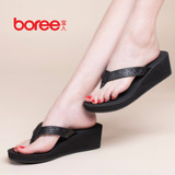 Boree/宝人坡跟人字拖鞋女士夹脚凉拖女鞋日常高跟户外沙滩鞋夏季