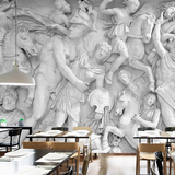 石膏浮雕欧式人物大型壁画餐厅咖啡厅休闲吧酒吧墙纸背景墙壁纸