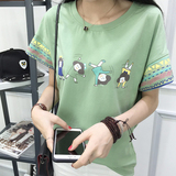 2016夏季新款短袖t恤女韩版学生上衣女装宽松卡通衣服小衫女体恤