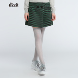 d'zzit地素 春装新品 个性波点刺绣前襟纽扣短裙351S201