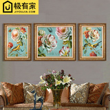 美式欧式客厅装饰画现代沙发背景墙画有框三联画卧室床头挂画壁画