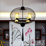 新中式古典铁艺鸟笼吊灯酒店复古客厅餐厅吊灯工程创意造型吊灯