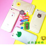 韩国代购同质量iphone6s苹果6plus情侣透明手机壳全包软套 送贴纸