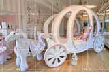 欧式儿童床粉色公主马车床实木床特色样板房儿童床家具定制
