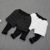 现货韩国正品婴幼童装冬装男童女童时尚百搭加绒假两件裤子靴裤潮