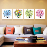 客厅装饰画三联画无框画沙发背景墙挂画简约抽象壁画发财树幸福树